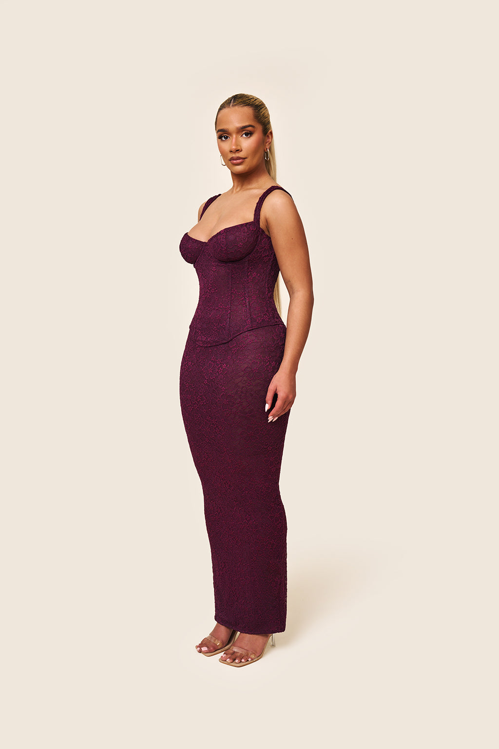 Corset Lace Maxi Skirt Dress