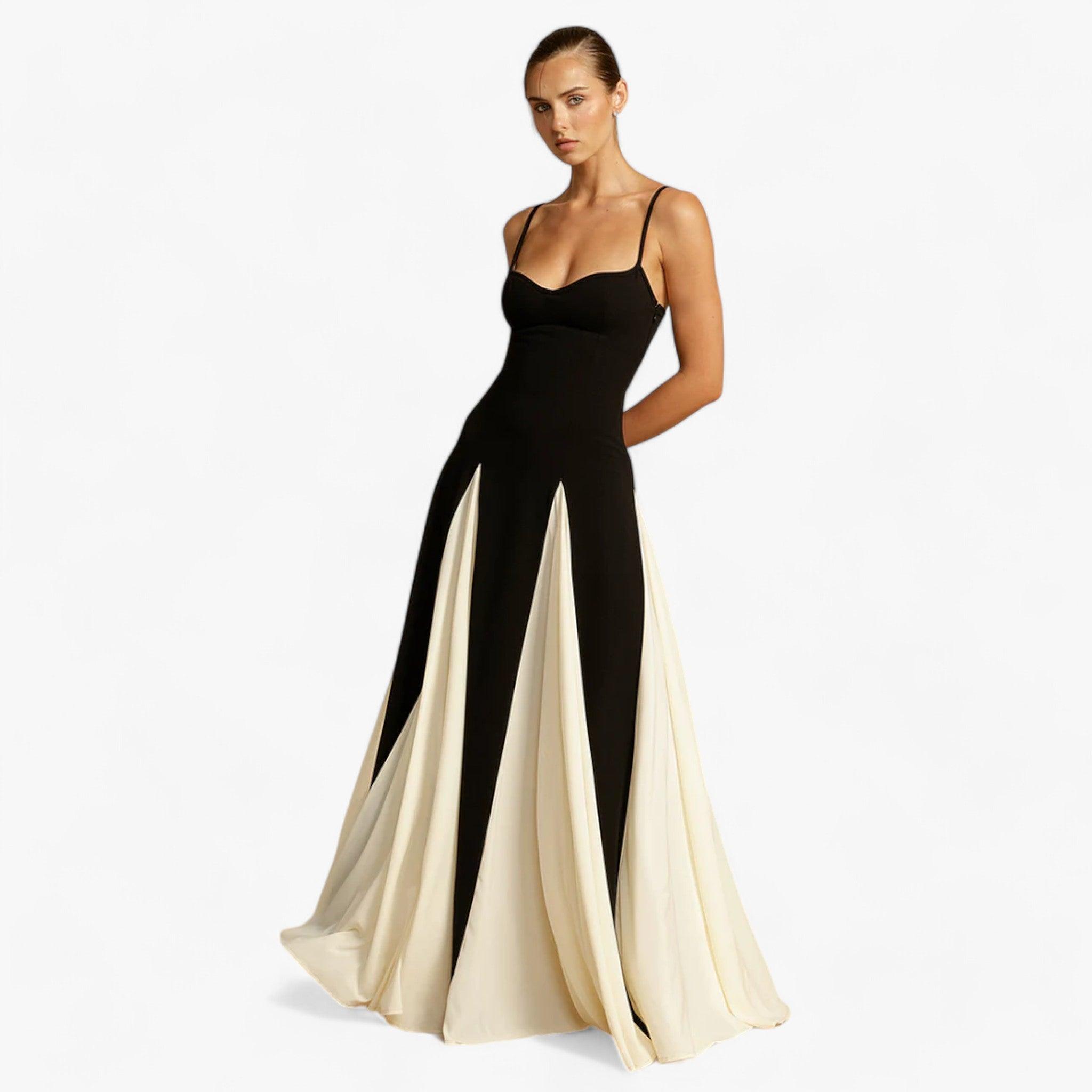 Monochrome Muse Maxi Dress