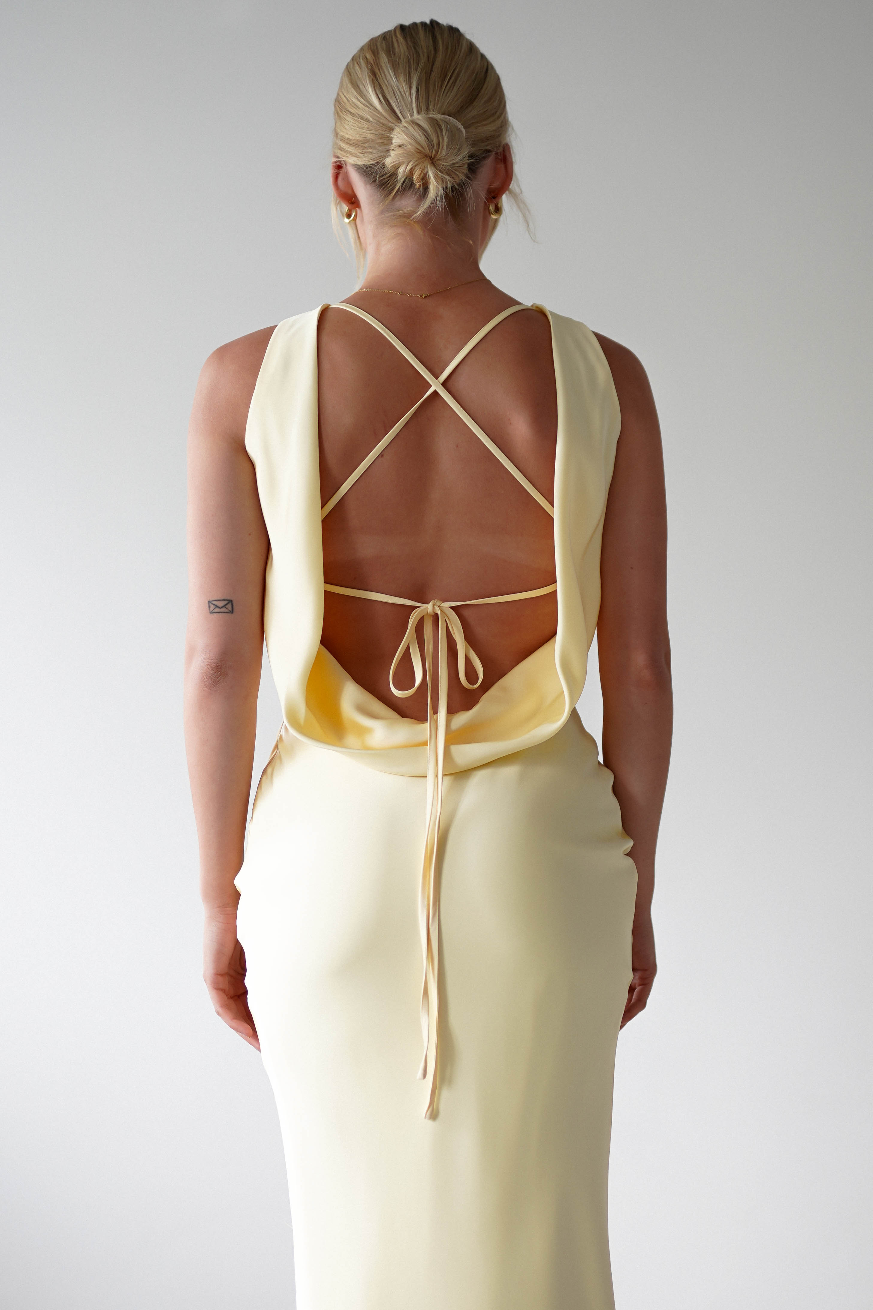 Lemon Luxe Satin Dress