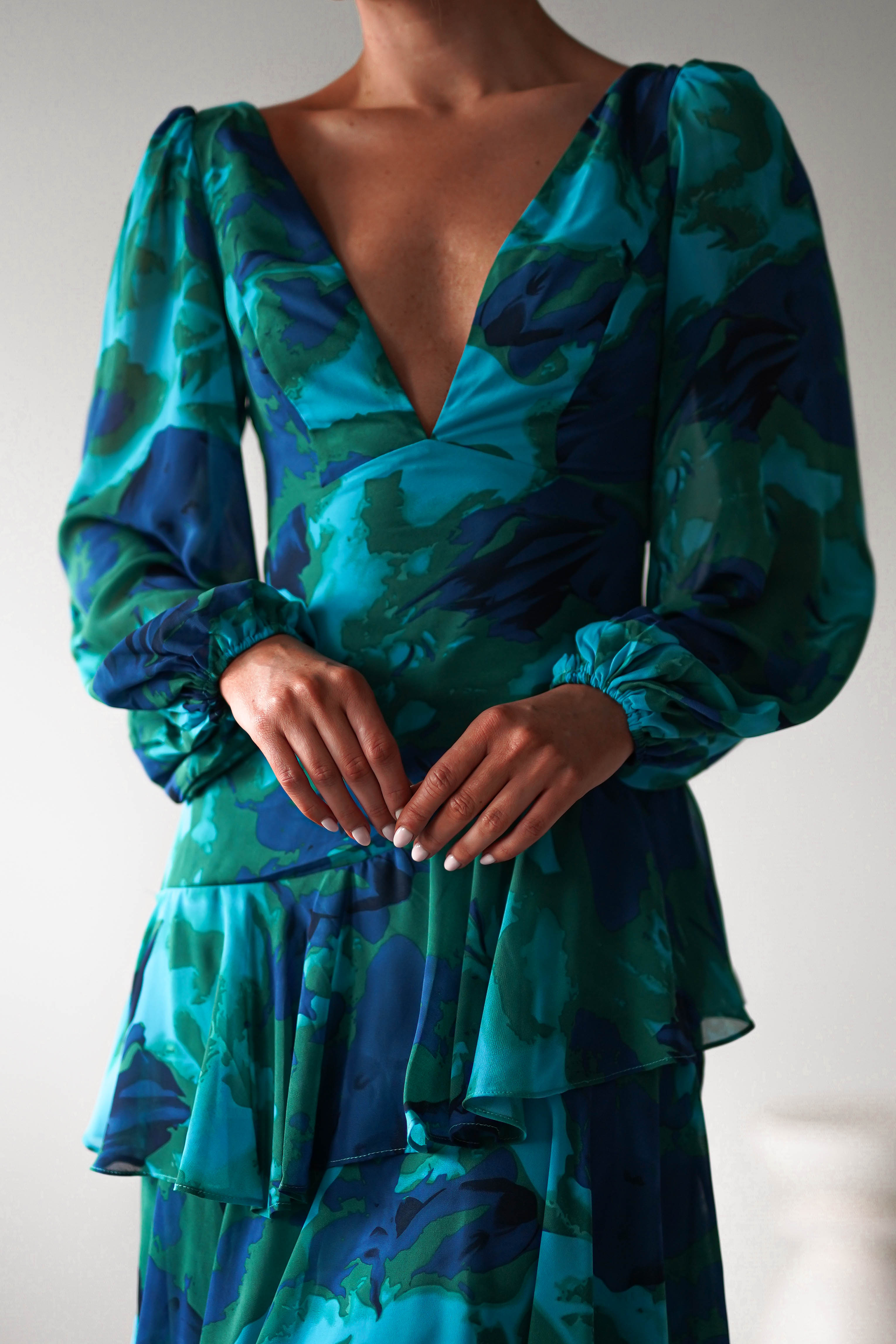 Emerald Whispers Maxi Dress